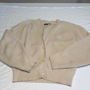 7 For All Mankind Beige Cardigan Sweater